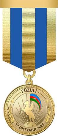 Füzulinin azad olunmasına görə medalı